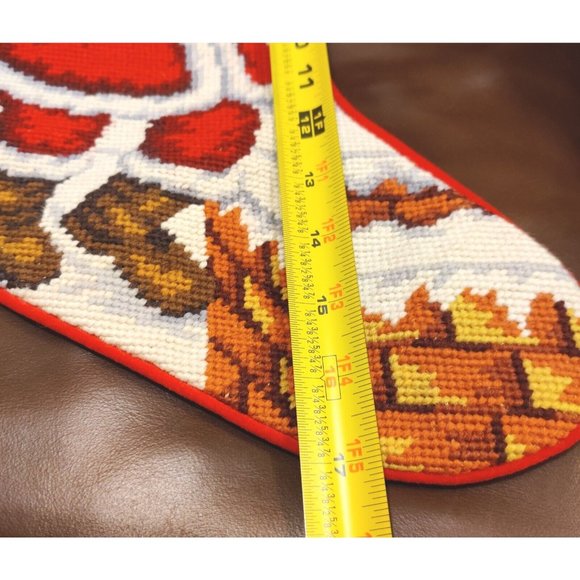 Vtg Needlepoint "Grandma" Toys Teddy "Grandpa" Santa Stockings 100% Wool Canvas - Picture 10 of 13